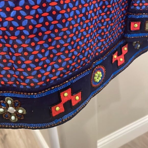 Tory Burch Embroidered Long Sleeve Tunic Blouse - Picture 4 of 7